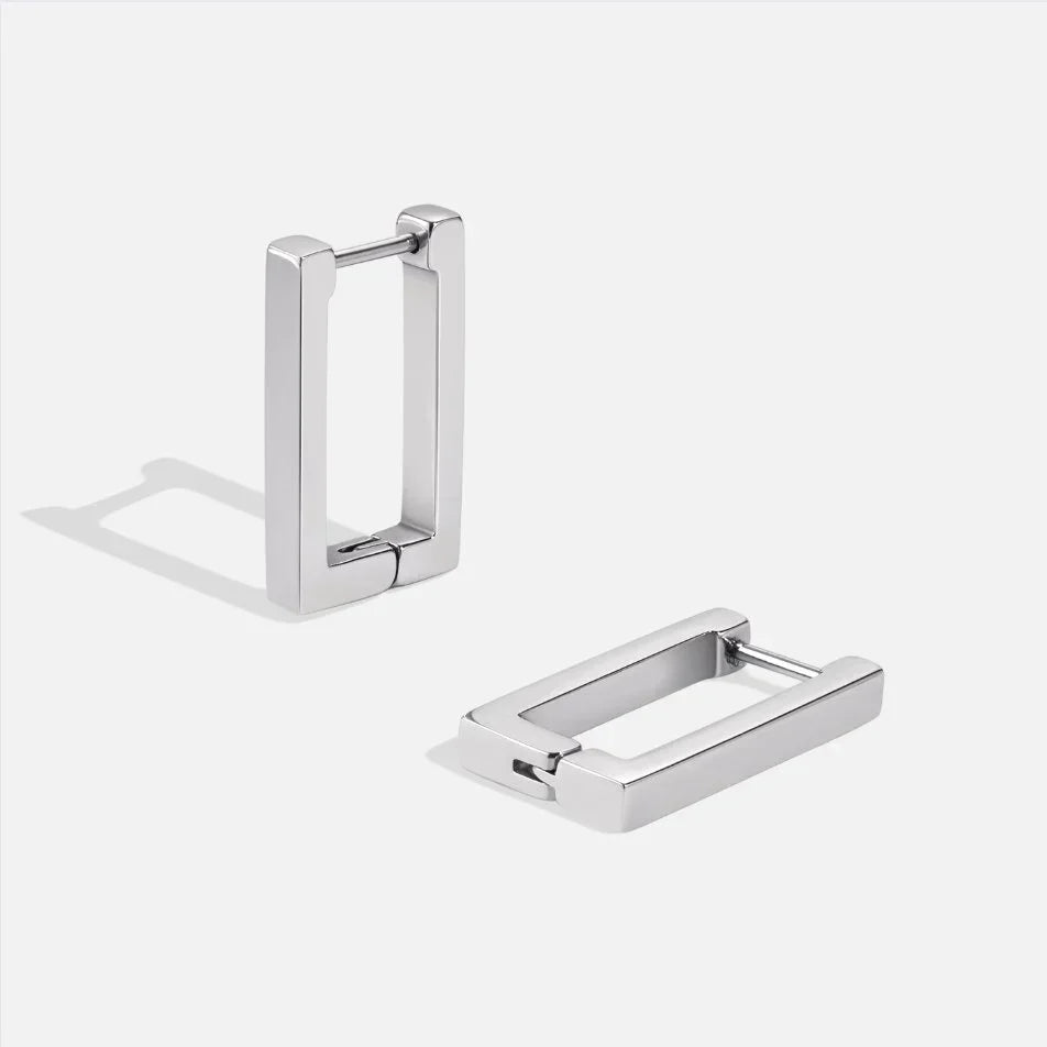 レクタングル ピアス〈シルバー〉